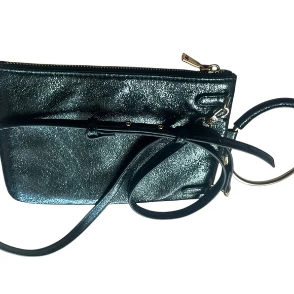 INC Charlii Bangle Handle Solid Faux-Leather Crossbody Bag Clutch Metallic Green - Picture 5 of 8